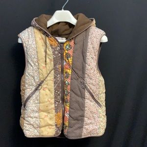 Vintage Quilted Patchwork Hooded Vest